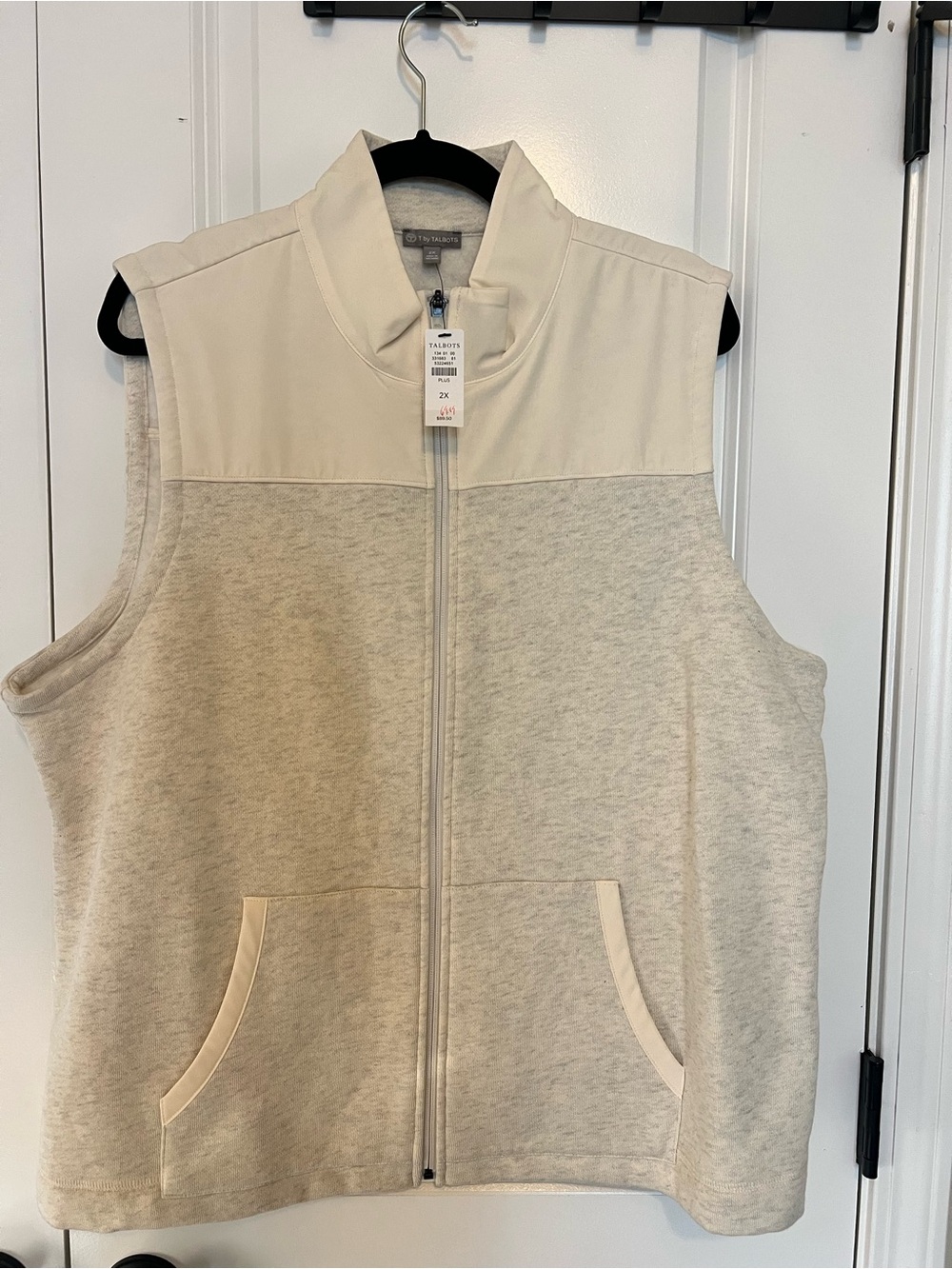 T by Talbots NWT Mixed Media Full Zip Vest Size 2X Plus